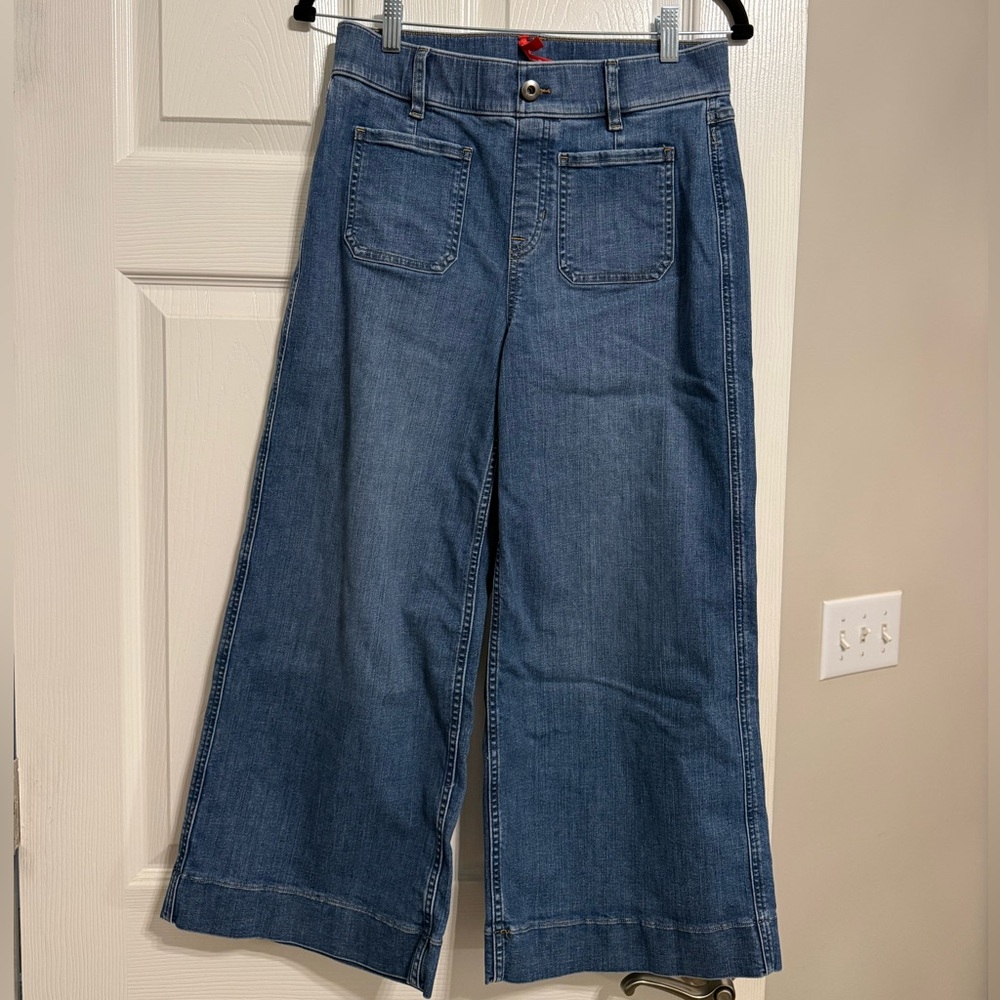 SPANX Cropped Wide Leg Jeans with Patch Pockets Petite Medium